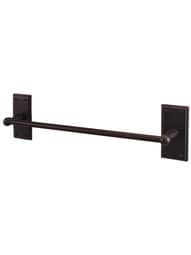 Solid-Bronze Towel Bar with Rectangular Plates.